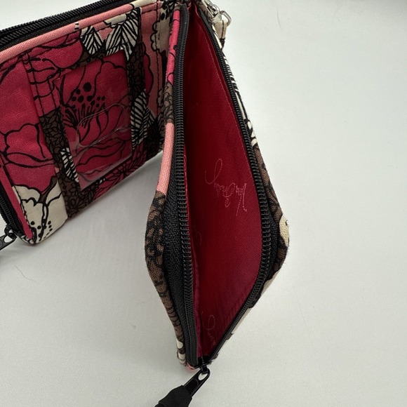 Vera Bradley Mocha Rouge Double ID Wristlet Wallet - Picture 7 of 9